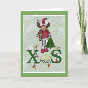 Cartes Pour Fêtes Annuelles Élan de Noël