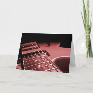 Cartes Pour Fêtes Annuelles Electric Guitar Close Up Photo 6 String- Red