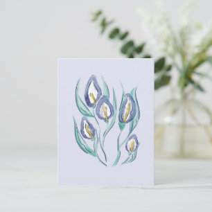 Cartes Pour Fêtes Annuelles Élégance Abstraite : Aquarelle Violet Lys Calla