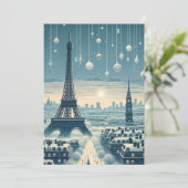 Cartes Pour Fêtes Annuelles Elégance d'hiver parisienne - Noël en ville (Debout devant)