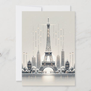 Cartes Pour Fêtes Annuelles Elégance d'hiver parisienne - Noël en ville