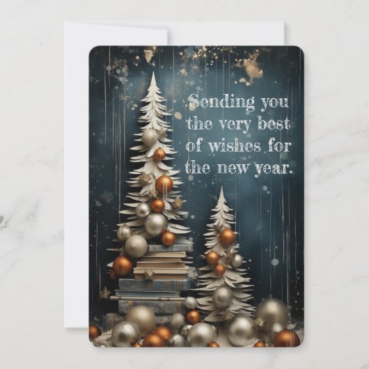 Cartes Pour Fêtes Annuelles Élégance dorée du Nouvel An (Devant)