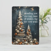 Cartes Pour Fêtes Annuelles Élégance dorée du Nouvel An (Debout devant)