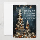 Cartes Pour Fêtes Annuelles Élégance dorée du Nouvel An (Devant / Derrière)