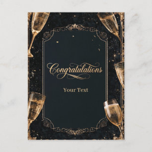 Cartes Pour Fêtes Annuelles Élégance Félicitations Conception avec Champagne