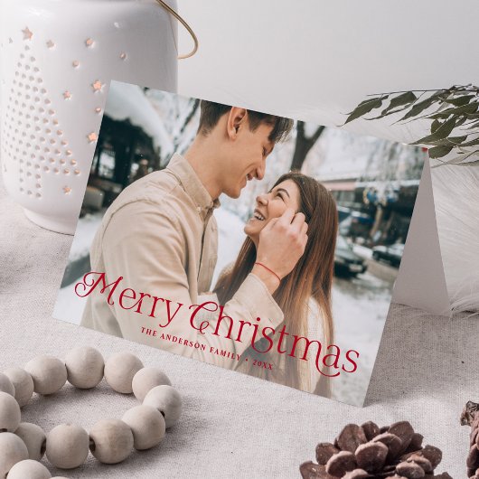 Cartes Pour Fêtes Annuelles Élégance festive Rouge Joyeux Noël Photo