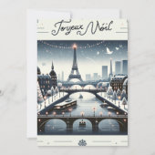Cartes Pour Fêtes Annuelles Élégance hivernale parisienne, Ville lumière (Devant)