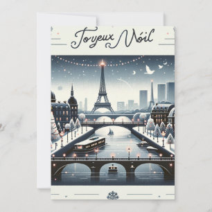 Cartes Pour Fêtes Annuelles Élégance hivernale parisienne, Ville lumière