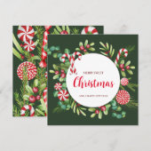 Cartes Pour Fêtes Annuelles Élégance menthe poivrée (Devant / Derrière)