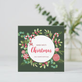 Cartes Pour Fêtes Annuelles Élégance menthe poivrée (Debout devant)