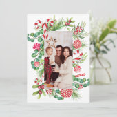 Cartes Pour Fêtes Annuelles Élégance menthe poivrée (Debout devant)