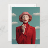 Cartes Pour Fêtes Annuelles Élégance rouge avec Apple (Devant / Derrière)