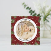 Cartes Pour Fêtes Annuelles Elégance rustique Snowy Pine Noël (Debout devant)