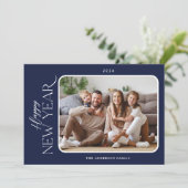 Cartes Pour Fêtes Annuelles Élégance simple photo de Nouvel An (Debout devant)