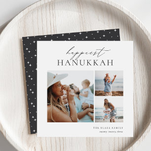 Cartes Pour Fêtes Annuelles Elegant 3 Photo Collage Happiest Hanoukka