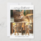 Cartes Pour Fêtes Annuelles Elégant 3 Photo Meowy Noël mignon Chat drôle (Devant)