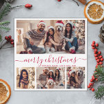 Cartes Pour Fêtes Annuelles Elégant 4 Photo Collage Rouge Script Noël<br><div class="desc">Calligraphie moderne minimaliste élégante Blanc et Rouge 4 Collage photo Joyeux Noël Calligraphie Script Carte de vacances. Ce modèle festif, mimimaliste, fantasque de quatre (4) cartes de vacances photo présente un joli collage photo et dit "Joyeux Noël"! Le texte de salutation "Joyeux Noël" est écrit dans une belle main en...</div>