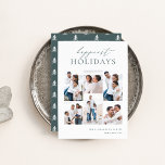 Cartes Pour Fêtes Annuelles Elegant 6 Photo Collage Happiest<br><div class="desc">Partagez votre joie avec ces cartes de fin de année modernes avec 6 de vos photos préférées dans un montage en grille. "Happiest Holidays" apparaît en haut dans la calligraphie lettrée à la main et la lettrage serif classique. Personnalisez avec votre nom de famille et l'année en bas à droite....</div>