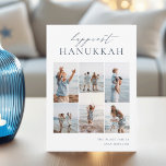 Cartes Pour Fêtes Annuelles Elegant 6 Photo Collage Happiest Hanoukka<br><div class="desc">Partagez de la joie avec ces cartes de fin de année Hanoukka modernes avec 6 de vos photos préférées dans une grille de montage. "Happiest Hanoukka" apparaît en haut en calligraphie lettrée à la main et en écriture serif classique. Personnalisez avec votre nom de famille et l'année en bas à...</div>