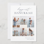 Cartes Pour Fêtes Annuelles Elegant 6 Photo Collage Happiest Hanoukka (Devant)