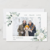 Cartes Pour Fêtes Annuelles Elégant À feuillage persistant & Fleurs de coton J (Devant)