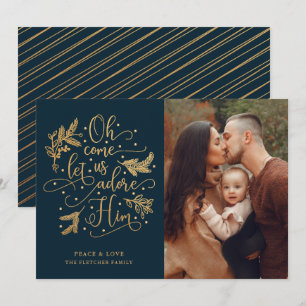 Cartes Pour Fêtes Annuelles Elegant Adore Him Photo Christmas Gold Navy