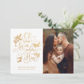 Cartes Pour Fêtes Annuelles Élégant Adore-Lui | Photo Noël | Or blanc (Debout devant)