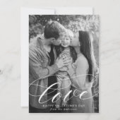 Cartes Pour Fêtes Annuelles Élégant amour blanc Script Saint Valentin Photo (Devant)