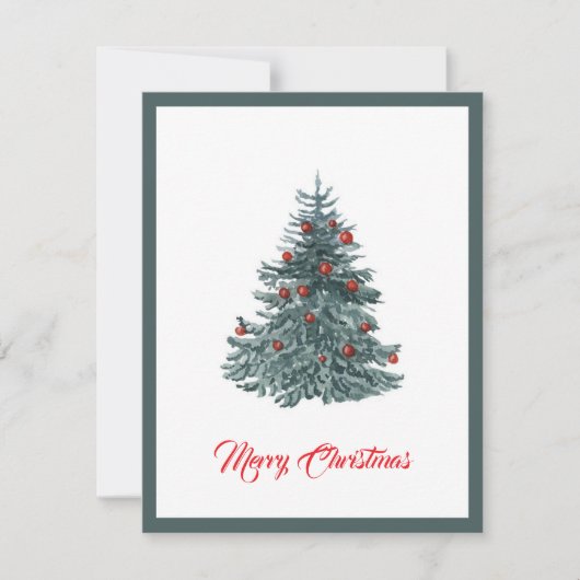 Cartes Pour Fêtes Annuelles Elégant Aquarelle moderne Arbre de Noël (Devant)