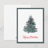 Cartes Pour Fêtes Annuelles Elégant Aquarelle moderne Arbre de Noël (Devant / Derrière)