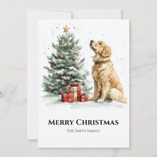 Cartes Pour Fêtes Annuelles Elégant aquarelle Noël et chien