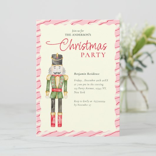 Cartes Pour Fêtes Annuelles Élégant Aquarelle Noisettes Fête de Noël (Debout devant)