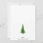 Cartes Pour Fêtes Annuelles Elégant Aquarelle Pine Tree Noël Salutation Ho (Dos)