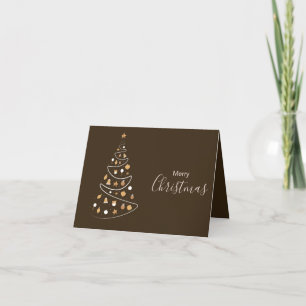 Cartes Pour Fêtes Annuelles Élégant arbre de Noël à la crème Brown Plié Photo