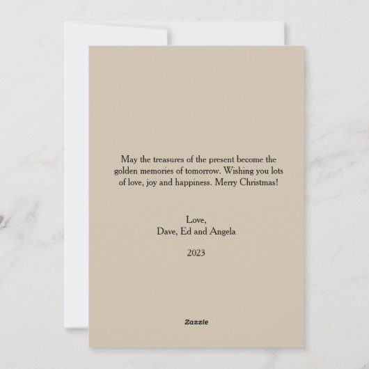 Cartes Pour Fêtes Annuelles Élégant arbre de Noël simple présente plat (Dos)