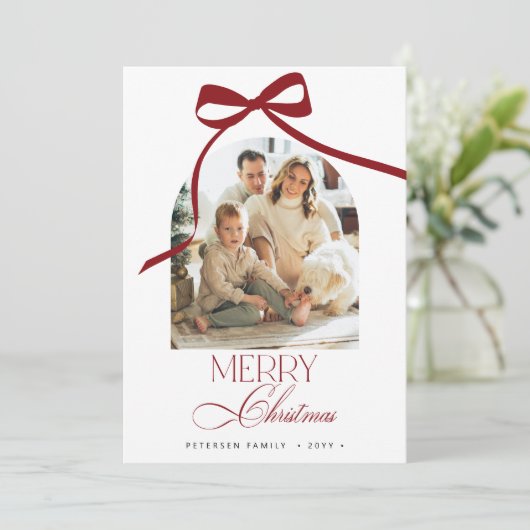 Cartes Pour Fêtes Annuelles Elégant arc de bouho 4 photos Joyeux Noël (Debout devant)