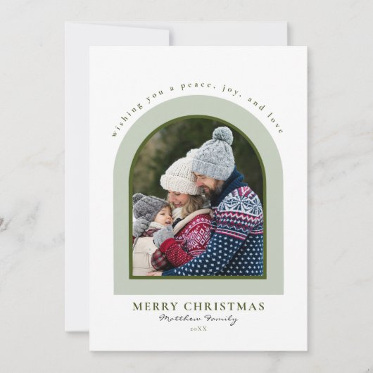 Cartes Pour Fêtes Annuelles Élégant Arc moderne photo Noël (Devant)