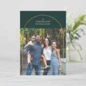 Cartes Pour Fêtes Annuelles Elégant Arc Or superposition Noël Amour Photo (Debout devant)