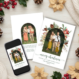 Cartes Pour Fêtes Annuelles Élégant Arc verdoyant Joyeux Noël Photo