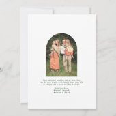 Cartes Pour Fêtes Annuelles Élégant Arc verdoyant Joyeux Noël Photo (Dos)