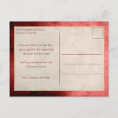 Cartes Pour Fêtes Annuelles Élégant Artisan Rouge avec pinceau or photo (Dos)