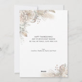 Cartes Pour Fêtes Annuelles Élégant automne floral 3 Photo Thanksgiving (Dos)