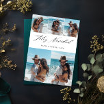 Cartes Pour Fêtes Annuelles Elégant Beach Couple 5 Photo Feliz Navidad<br><div class="desc">Fêtez la saison avec notre Elégante Feliz Navidad Holiday Card. Cette carte de Noël espagnole simple et moderne présente un design minimaliste avec script de calligraphie,  parfait pour partager vos photos de plage. Envoyez des voeux chaleureux avec cette carte Feliz Navidad en noir et blanc.</div>