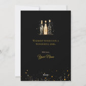 Cartes Pour Fêtes Annuelles Elegant Black and Gold New Year Greeting Card (Dos)