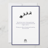 Cartes Pour Fêtes Annuelles Elegant Black Gold Blue Script Christmas Tree (Dos)