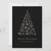 Cartes Pour Fêtes Annuelles Elegant Black Silver Gold Script Christmas Tree (Devant)