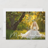 Cartes Pour Fêtes Annuelles Élégant blanc Script Joyeux Noël Photo (Devant)