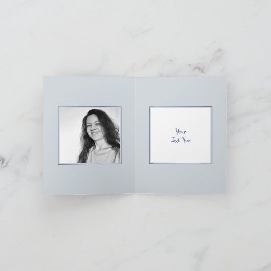 Cartes Pour Fêtes Annuelles Élégant bleu et blanc Lily Love Mémoire Sympathie (Intérieur)