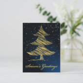 Cartes Pour Fêtes Annuelles élégant bleu festif Noël Salutation PostCards (Debout devant)