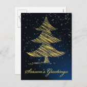 Cartes Pour Fêtes Annuelles élégant bleu festif Noël Salutation PostCards (Devant / Derrière)